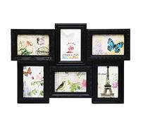 Acan Marco para fotos de pared múltiple, decoración del hogar. Multimarco portafotos de PVC (6 Fotos de 10x15 cm, Negro)