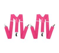 Acan Pack de 2 Tirantes poliéster, complemento para Disfraz de Payaso, mimo, Trajes, Carnaval, Halloween, Cosplay, Fiesta, Talla única, Adulto, Rosa