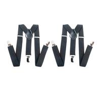 Acan Pack de 2 Tirantes poliéster, complemento para Disfraz de Payaso, mimo, Trajes, Carnaval, Halloween, Cosplay, Fiesta, Talla única, Adulto, Negro