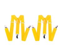 Acan Pack de 2 Tirantes poliéster, complemento para Disfraz de Payaso, mimo, Trajes, Carnaval, Halloween, Cosplay, Fiesta, Talla única, Adulto, Amarillo