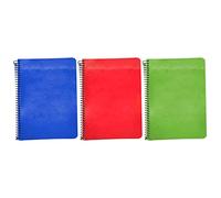 Acan Pack de 3 libretas de tapa blanda A5, con 80 hojas de doble pauta, ideal para la escuela, color surtido. Con anillas. Medidas 21,5 x 15,5 cm