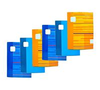 Acan Pack de 6 libretas de Tapa Blanda A5, con 48 Hojas de Doble pauta, Ideal para la Escuela, Color Surtido. Sin Anillas, grapada. Medidas 21 x 15 cm