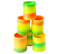 Acan Pack de 6 Muelle Arcoíris Mágicos,Muelles elásticos de plástico Multicolores 65 X 65 mm