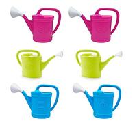 Acan - Pack de 6 regaderas de plástico de 2 litros, regar Flores, Plantas de jardín, Utensilios jardinería riego, casa, balcón, terraza, Patio (2 Azul, 2 Verde y 2 Rosa)