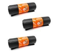 ACAN Tradineur - 3 rollos de 10 bolsas de basura, galga 200, plástico reciclado, resistentes y antigoteo, ecológicas, reciclables, aptas para cubos de basura (Negro - 85 x 105 cm - Total 30 uds)