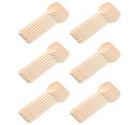 Acan Tradineur - 6 Paquetes de 12 cucharas de Madera - Material Reutilizable y reciclable - Longitud de 16 cm - Color Madera - Total 72 Uds