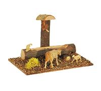 Acan Tradineur - Abrevadero con Animales para Portal de belén 11 x 15,5 x 9 cm, Corcho y Resina, Bebedero ovejas, Patos, gallinas, asnos, Pesebre, Navidad, decoración Tradicional, Modelo Aleatorio