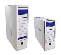 Acan Tradineur - Archivador definitivo, caja archivo plegable de cartón, 2 posiciones, tamaño folio, fácil montaje, conservar documentos, facturas, 36 x 25 x 9 cm