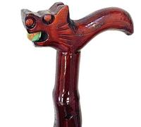 Acan Tradineur - Bastón de Madera Decorado con Cabeza de Dragón - 90 cm