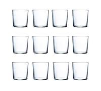 Acan Tradineur - Caja de 12 Vasos Modelo Ruta - 36 abricado en Vidrio Resistente - Apto para lavavajillas - 12 Uds Totales