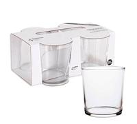 Acan Tradineur - Caja de 4 Vasos Modelo Bodega - Capacidad: 345 CC (11 ¾ Oz) - Fabricado en Vidrio Resistente - Apto para lavavajillas - Tamaño Aprox: Ø 8,5 x 9 cm - 4 Uds Totales