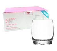 Acan Tradineur - Caja de 6 Vasos Modelo Adora - Capacidad: 390 ml - Fabricado en Vidrio Resistente - Apto para lavavajillas - Tamaño aprox: Ø 6 x 14,5 cm - 6 Uds Totales