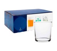 Acan Tradineur - Caja de 6 Vasos Modelo Bodega - Capacidad: 345 ml - Fabricado en Vidrio Resistente - Apto para lavavajillas - Tamaño Aprox: Ø 8,5 x 9 cm - 6 Uds Totales