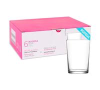 Acan Tradineur - Caja de 6 Vasos Modelo Bodega - Capacidad: 505 ml - Fabricado en Vidrio Resistente - Apto para lavavajillas - Tamaño Aprox: Ø 9 x 6 cm - 6 Uds Totales.