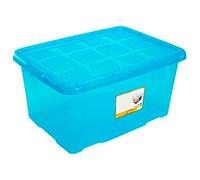 ACAN Tradineur - Caja de Almacenamiento - Fabricado en plástico - Contenedor para almacenar juguetes, libros, ropa, mantas - No. 18 (Azul) - 45 x 61,5 x 29,7 cm - 60 L
