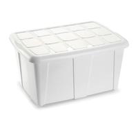 Acan Tradineur - Caja de almacenamiento, plástico, contenedor multiusos, ordenación, juguetes, ropa, fabricada en España (Blanco - 60 litros - 32 x 63 x 46 cm)