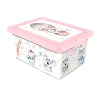 Acan Tradineur - Caja de plástico con tapa y cierres laterales clip, cajón de almacenaje multiusos, ordenación, objetos, hogar, fabricada en España (Volar, 23 litros, 45,5 x 32 x 22 cm)