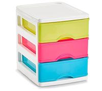 ACAN Tradineur - Cajonera de 3 Niveles Modelo Turia - Fabricado en España - Torre de almacenaje multiusos, organizador auxiliar - 17 x 13,5 x 18 - Color Blancolor