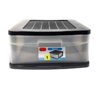 Acan Tradineur - Cajonera sena 1 cajón, plástico negro, 17,5 x 39 x 40 cm, cajón de almacenaje opaco, organizador auxiliar multiusos, almacenamiento escritorio, armario, baño, oficina