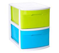 Acan Tradineur - Cajonera Tamesis Multiusos de 2 cajones - Sin Ruedas - Fabricado en plástico - 40 x 28,5 x 39 cm - Multicolor