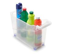 Acan Tradineur - Carrito de plástico Multiusos con Ruedas - 27,8 x 45 x 16,8 cm - Cesta para Diversos usos con Ruedas para moverlo - Cesto para organización y Almacenamiento - Transparente