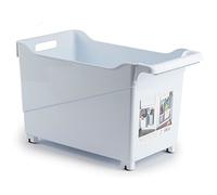 Acan Tradineur - Carrito de plástico Multiusos con Ruedas - Cesta para Diversos usos con Ruedas para moverlo - Cesto para organización y Almacenamiento - N.º 2-28 x 24 x 45 cm - Color: Blanco