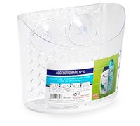 Acan Tradineur - Cesta para Ducha - Nº 10 - Fabricado en Plástico - Incluye ventosas para Buen Agarre - 16,5 x 10,5 x 20,2 cm