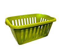 Acan Tradineur - Cesta para la ropa rectangular, Pongo todo de plástico ,Cesta colada multicolor, Disponible 6 colores Para elegir que te más preferida (Verde)