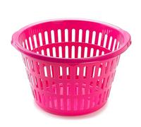 Acan Tradineur - Cesta para la Ropa Redonda - Pongotodo de plástico - Cesta Colada Redonda - Disponible 6 Colores para Elegir la más preferida - Ø 45 x 28 cm - Color Rosa