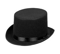 Acan Tradineur - Chistera de fieltro color negro para jóvenes y adultos, sombrero clásico, carnaval, Halloween y celebraciones - 12 x 26 x 30 cm