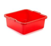 ACAN Tradineur - Cubo, Barreño, Tina Multiusos - Fabricado en plástico - Producto y Utensilio de Limpieza - Forma Cuadrada - Capacidad de 11 litros - 14x36x35 cm - Color Rojo