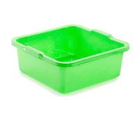 ACAN Tradineur - Cubo, Barreño, Tina Multiusos - Fabricado en plástico - Producto y Utensilio de Limpieza - Forma Cuadrada - Capacidad de 11 litros - 14x36x35 cm - Color Verde