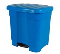 Acan Tradineur - Cubo de Basura Azul con Pedal 46 litros plástico 45,5 x 43,5 x 39 cm. Contenedor de Basura, Papelera con Separador para Colocar Dos Bolsas, Fabricado en España
