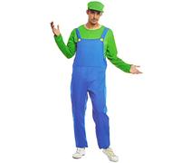 Acan Tradineur - Disfraz para Adultos de Fontanero Verde - Fabricado en España - Ideal para Carnaval, Halloween, Cosplay y Fiestas - Talla L