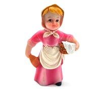 Acan Tradineur - Figura de lavandera con cesto Naif para belén - Marmolina - Decoración Divertida para Nacimiento, Navidad, Tradicional - 7,5 x 5,3 x 2,5 cm