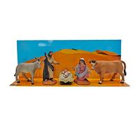 Acan Tradineur - Figuras de Nacimiento belén navideño, 8 cm, durexina, niño Jesús, Virgen María, José, Buey y Mula, Pesebre, Navidad, decoración Tradicional