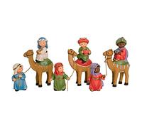 Acan Tradineur - Figuras Reyes Magos, Camellos y pajes Naïf para belén navideño 10 y 17 cm, marmolina, Figuras Decorativas Nacimiento, Pesebre, Navidad, decoración Tradicional