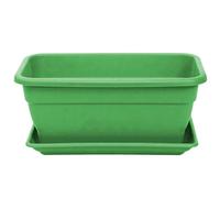 Acan Tradineur - Jardinera con Plato de plástico, Incluye Agujeros de Drenaje, Tiesto, macetero de Polipropileno, Plantas, Flores, balcón, terraza, hogar, jardín (Verde, 16 litros, 40 cm)