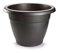 Acan Tradineur - Maceta Redonda Terracota - Fabricado en Plástico - Macetero Apto para Exterior e Interior del hogar - Diámetro: 25 cm - Color Gris Antracita