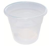 Acan Tradineur - Maceta Redonda Transparente de plástico, Tiesto, macetero, Recipiente para Plantas, Flores, balcón, terraza, hogar, Interior o Exterior - 17,5 x 13,5 cm