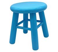 Acan Tradineur - Mini Taburete Redondo Azul de Madera Infantil 20 x 19,7 x 19,7 cm, banqueta, Asiento Redondo de Madera Natural Pintada para niños, guardería, Escuela, hogar