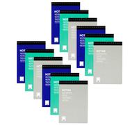 Acan Tradineur - Pack de 12 blocs de notas, 80 hojas lisas en blanco, incluyen matriz de corte y tapas de cartón, hacer anotaciones (Tamaño A5-145 x 210 mm - Color cubierta aleatorio)