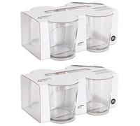 Acan Tradineur - Pack de 2 Cajas de 4 Vasos Modelo Bodega - Capacidad: 345 CC (11 ¾ Oz) - Fabricado en Vidrio Resistente - Apto para lavavajillas - Tamaño Aprox: Ø 8,5 x 9 cm - 8 Uds Totales