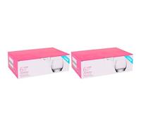 Acan Tradineur - Pack de 2 Cajas de 6 Vasos Modelo Lune - Capacidad: 325 ml - Fabricado en Vidrio Resistente - Apto para lavavajillas - Tamaño aprox: Ø 7,5 x 8,5 cm - 12 Uds Totales