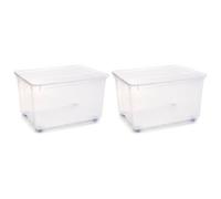Acan Tradineur - Pack de 2 Cajas de Almacenamiento - Fabricado en plástico - Contenedor para almacenar Juguetes, Libros, Ropa, Mantas - N.º 19-48 x 79 x 60 cm - 150 L