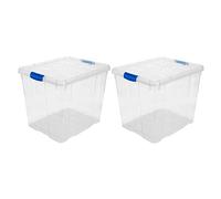 Acan Tradineur - Pack de 2 Cajas de Almacenamiento - Fabricado en plástico - Contenedor para almacenar juguetes, libros, ropa, mantas - N.º 17 - 42,2 x 35 x 35 cm - 35 L