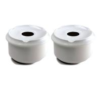 Acan Tradineur - Pack de 2 Ceniceros Redondo de cerámica - Recipiente con Tapa removible y Muescas para cigarros - Uso Interior y Exterior - Ø 11 x 6 cm - Color Blanco