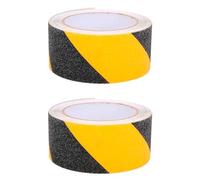 Acan Tradineur - Pack de 2 cintas adhesivas antideslizante para escaleras, alta tracción, gran fuerza de agarre, abrasiva, interior y exterior (Negro y amarillo - 36 mm x 5 m)