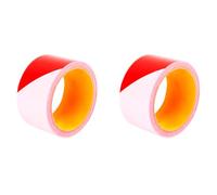 Acan Tradineur - Pack de 2 Cintas de Advertencia no Adhesivas, Rollo de Cinta de señalización, balizamiento, delimitar Espacios, Seguridad, Obras (Franjas Rojas y Blancas - 4,8 cm x 50 m)