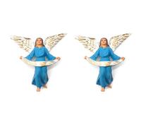 Acan Tradineur - Pack de 2 Figuras de ángel para Belén, durexina, Adorno para Nacimiento, Portal, Pesebre, Navidad, decoración Tradicional - 7 cm